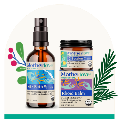 Mother Love Sitz Bath Spray, Mother Love Rhoid Balm, Mother Love C-Section Cream