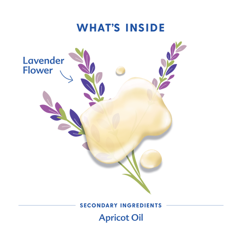 what's inside birth and baby oil with illustrated oil and herbs in center