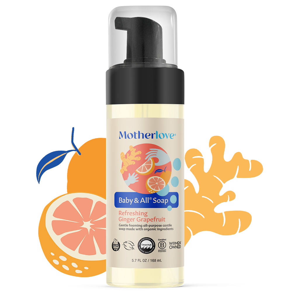 Baby & All Non-Toxic Foaming Castile Soap - Refreshing Ginger Grapefruit