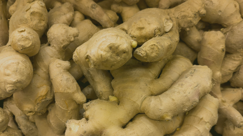 Close-up of a pile of ginger roots